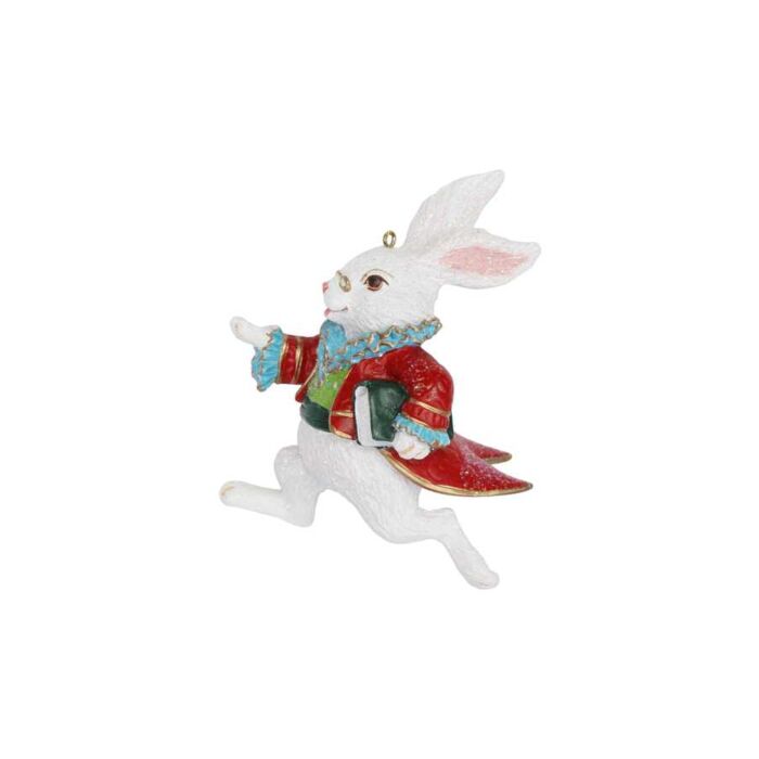 Gisela Graham Resin White Rabbit Decoration-2